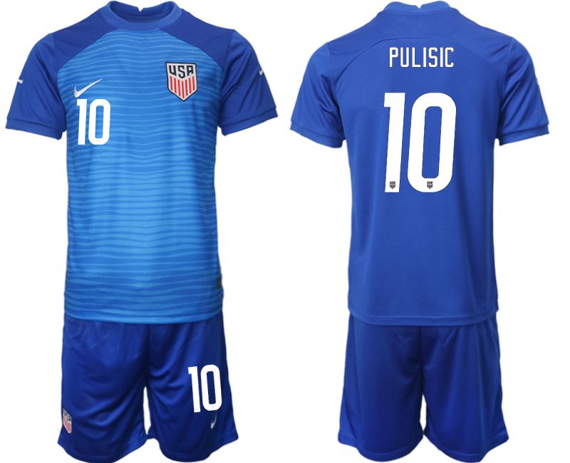 Cheap Men 2022 World Cup National Team United States away blue 10 Soccer Jersey